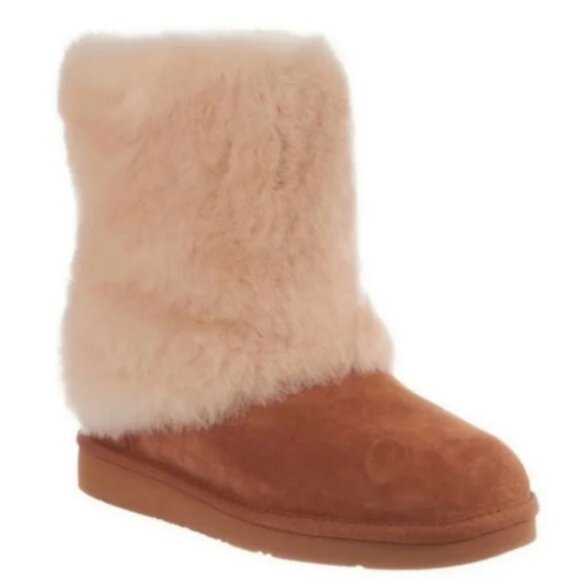 NIB$395 Ugg Maylin Sherpa Sheepskin Shearling Cuff Suede Ankle Boots 7 - Picture 3 of 15